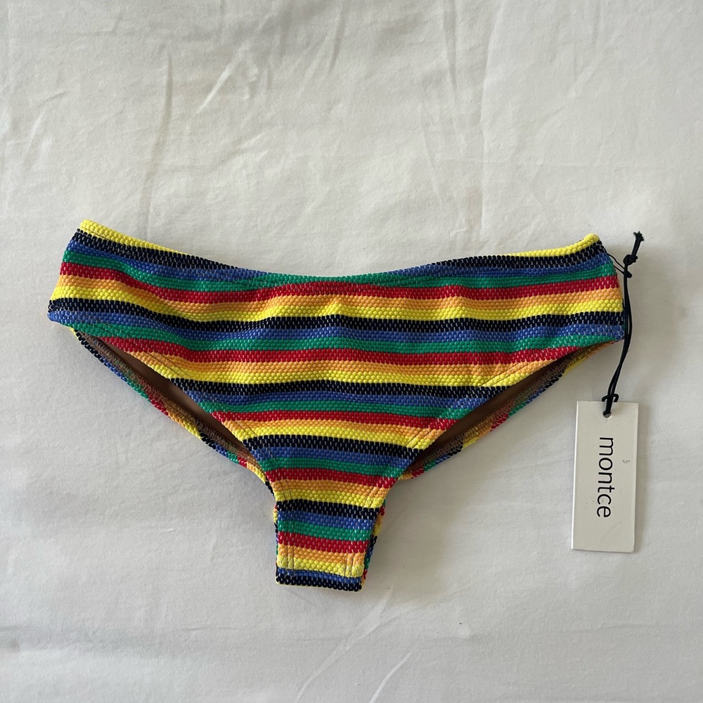 NWT Montce Nu-Micro bikini bottom in Caribbean Stripe size medium